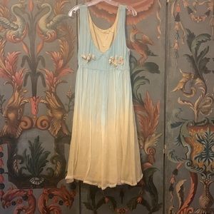 Gorgeous vintage ombré silk dress, silk